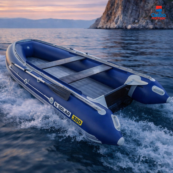 Лодка пвх SOLAR 380 Jet Tunnel, синяя