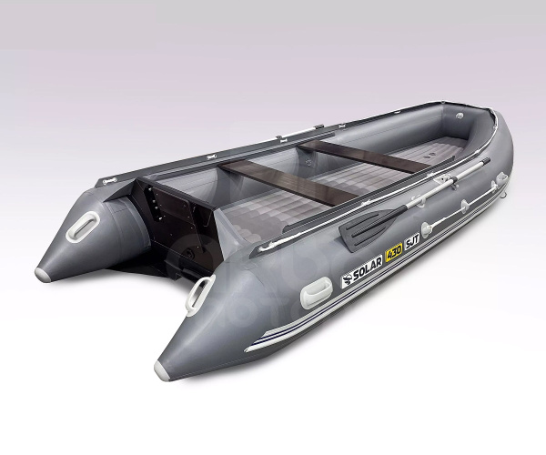 Лодка пвх SOLAR 430 super jet tunnel серый + мотор HIDEA HDJ30FHS (водомет)