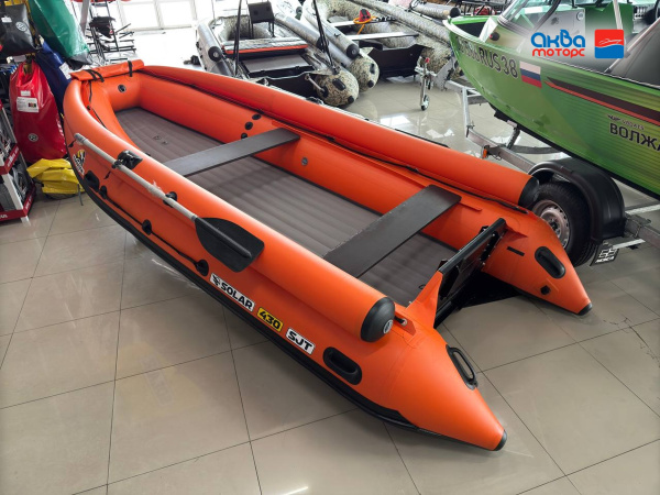 Лодка пвх SOLAR 430 Super Jet Tunnel (expedition), оранжевый